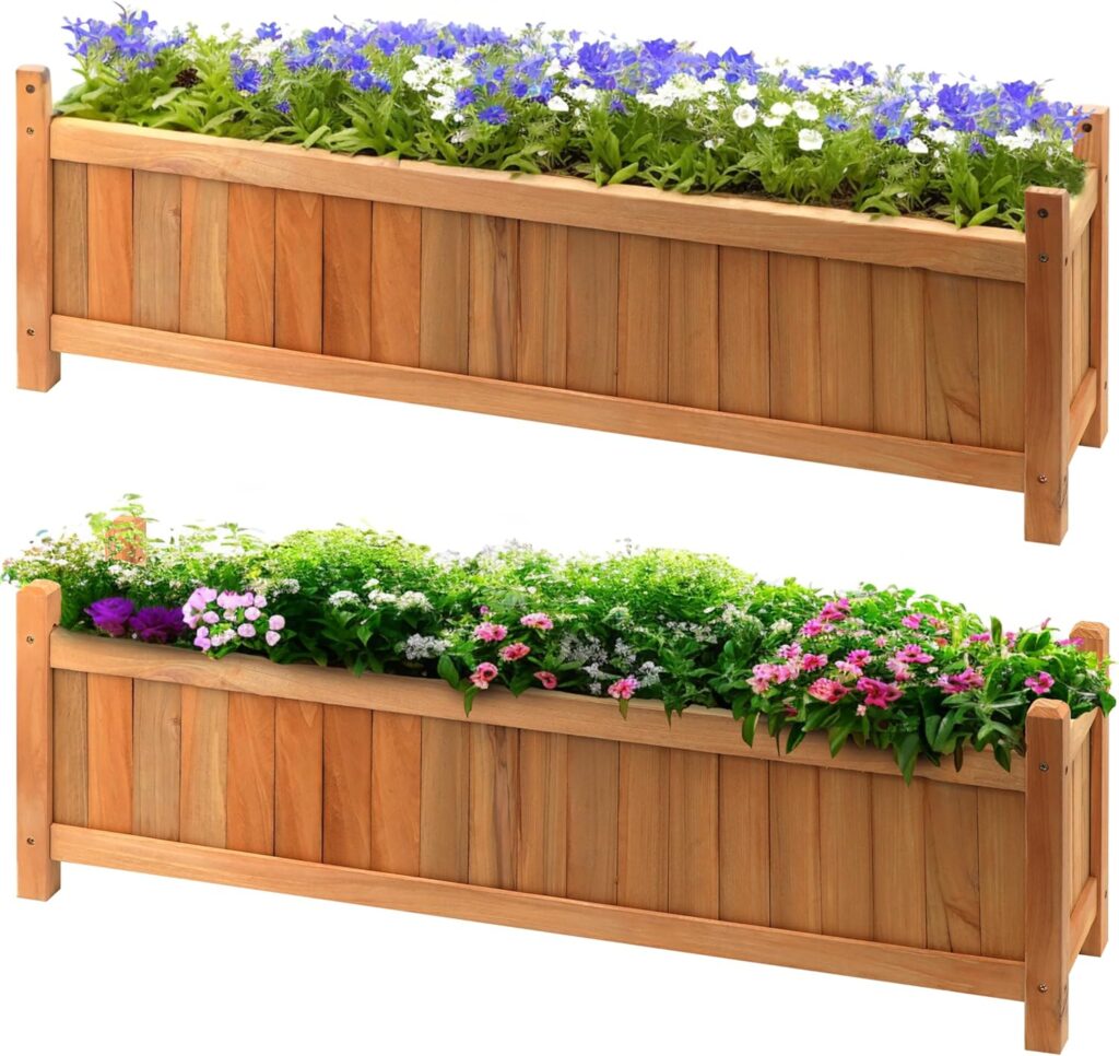 Wooden Rectangular Garden Planters